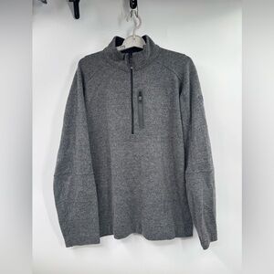 Mountain Hardwear Sweater Mens M Gray 1/4 Zip Pullover Wool Blend Outdoor